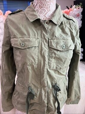 Sanctuary Olive Embroidered Utility Jacket